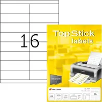 Topstick TOP STICK Universal-Etiketten, 105 x 33,8 mm, weiá,100 Blatt