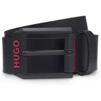 HUGO Gürtel aus italienischem Leder mit eckiger Logo-Schließe Grösse 85