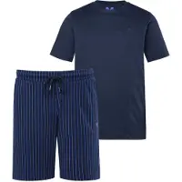 Men Plus Langer Schlafanzug in navy blau | Gr.: 5XL