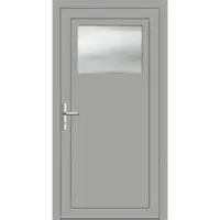 Haustuerenland.de RC2 Nebeneingangstür Aluminium "DOROTHEA" 69 mm Weißaluminium RAL 9006 innen öffnend DIN links
