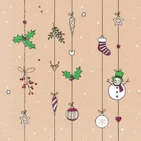 Mank Tissue Serviette Snowman, 33 x 33 cm, 100 Stück - - Weihnachtsserviette