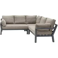 LC Garden Avena Speiseloungeset 3-tlg. Anthrazit/Braun