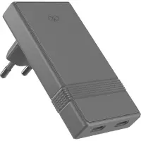 Force Power , 45W GaN Netzladegerät mit 2x USB-C L-Form PD, Grau