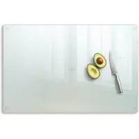 Tulup Schneidebrett Satiniertes Glasschneidebrett 80x52 cm Rechteckiges Schneidebrett Milchglas Schneidebrett