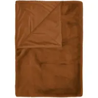 Essenza Tagesdecke Furry Leather Brown-150 x 200 cm