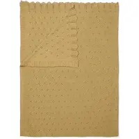 Essenza Plaid Knitted Ajour Fern Yellow Uni-130 x 170 cm