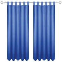 Bestgoodies Dekoschal Ellen Schlaufen Blickdicht 2er Pack - 140x225 cm Blau
