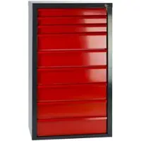 Proregal Schubladenschrank Kobra mit 9 Schubladen | HxBxT 120x70x43,5cm | Anthrazitgrau/Rot