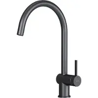 AM.PM Func Wasserhahn Küche, Küchenarmatur Metallic, Spültischarmatur C-förmiger Auslauf, Schwarz
