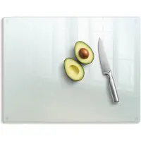 Tulup Schneidebrett Küchenbrett Glas Halbdurchsichtig 52x40 cm Rechteckiges Schneidebrett Transluzente Schneideplatte