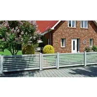 Meingartenversand.de Alu Gartenzaun Ammersfoort Doppeltor 300 x 70 cm – Zauntor aus Aluminium, Grau – hochwertiges Gartentor – Alutor für Gartenbereich & Grundstück