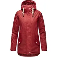 NAVAHOO Damen Regen Jacke Parka Wasserdicht Gefüttert Funktionsjacke Ocean Heart Blood Red Gr. 38 - M