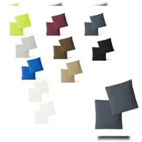 EXKLUSIV HEIMTEXTIL Kissenhülle Kissenbezug Doppelpack mit Reißverschluss hochwertige Jersey Qualität Anthrazit 40 x 40 cm
