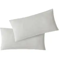 EXKLUSIV HEIMTEXTIL Kissenbezug Hülle Doppelpack mit Reißverschluss 40 x 60 cm Jersey Silber