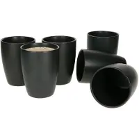 MamboCat 6er Set Kaffeebecher ohne Henkel Leopard Lampart Nero schwarz