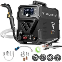 Stahlwerk Plasmaschneider CUT 50 P Digital – Plasmaschneidgerät mit 50 A, Schneidleistung bis 20 mm, Inverter Plasma Cutter mit Blowback-Zündung