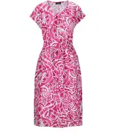 Goldner Sommerkleid "Leinenkleid Ethno, Halbarm" Eingrifftaschen Mit Bindegürtel und Taschen