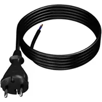 Plastrol Anschlusskabel 4m mit geradem Stecker TYP E 230V 16A 2×1,5 mm2 H07BQ-F PP-21 Schwarz W-98580
