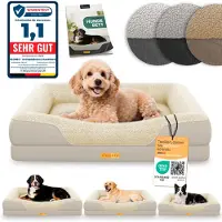 Aktiv shop GmbH ELONEO Orthopädisches Hundebett, Größe S - Creme