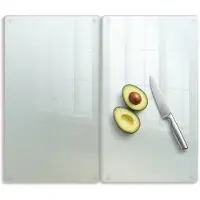 Tulup Schneidebrett Milchglas Schneidebrett 2 Stück 30x52 Rechteckige Schneidebretter Schneidebrett Mattoptik