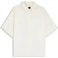 BOSS für Damen. 50559261 Bisenas Hemd weiß (M), Lässig, Party, Leinen, Klassisch, Kurzarm