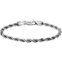 HUGO BOSS Silberfarbenes Armband mit Kette in Kordeloptik Grösse M