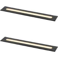 QAZQA 2er-Set moderne Bodeneinbaustrahler schwarz 50 cm inkl. LED IP65 - Eline