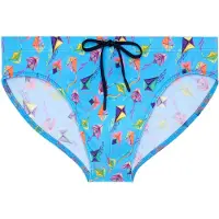 Hom Badehose Swim Mini Briefs Lido in blue print | Gr.: XXL