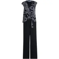 Vera Mont Jumpsuit "Jumpsuit im Layer Look", Damen, Gr. 42, EURO, blau (patch dunkelblau, dunkelblau), Obermaterial: 95% Polyester PES. 5% Elasthan EL., Overalls Jumpsuit