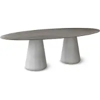 Solpuri Queen Dining Tisch Beton/Aluminium/Dekton Grau oval