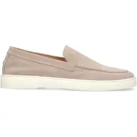 Manfield Beigefarbene Veloursleder-Loafer | Größe 40