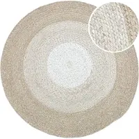 Axi Corfu Outdoor-Teppich in Beige/Weiß Rund | Runder Gartenteppich für draußen / drinnen | Außenteppich für Garten / Balkon / Terrasse 180x180cm /