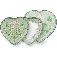 Pip studio Teller Home Herzförmige Teller Lily & Lotus Light Green 21,5 cm (2er Set)