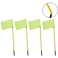 Softee 4er Eckfahnen-Set, flexibel, 171 cm Stangenlänge, 30 mm Durchmesser, mit Verletzungsschutz