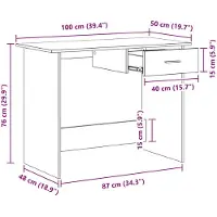vidaXL Schreibtisch Altholz Holzwerkstoff 100 x 50 x 76 cm
