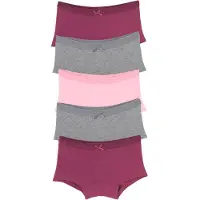 Bonprix Panty , Kinder, Gr. 140/146, 5 Stk., hellgrau meliert, rosa, bordeaux, Jersey, Obermaterial: 95% Baumwolle, 5% Elasthan, unifarben, figurbetont, Unterhosen Panty