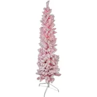 Clayre & Eef Künstlicher Baum Weihnachtsbaum 30x30x120 cm Rosa Kunststoff