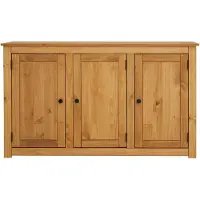 CARO-Möbel Sideboard CANCUN mit drei Türen - Massivholz Kiefer, Gebeizt/Gewachst, Vielseitig für Wohnzimmer, Flur