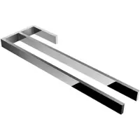 Kalb Material für Möbel kalb Handtuchhalter mit Zwei Stangen Waschtisch Chrom Aluminium Länge 400mm Höhe 25mm Tiefe 120mm