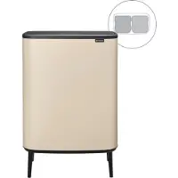Brabantia Mülleimer Bo Touch Bin Hi - 2 x 30 Liter - Soft Beige