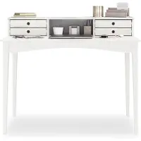 Idimex Schreibtisch MILANO mit 4 Schubladen und 1 Fach weiß aus Massivholz, robuste Verarbeitung PC-Tisch mit Stauraum für Büro und Home-Office