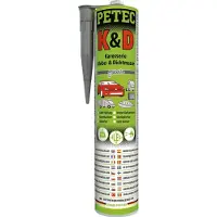 Petec K&D Klebemasse Dichtmasse Karosserie Kleber grau Kartusche 310ml 94630