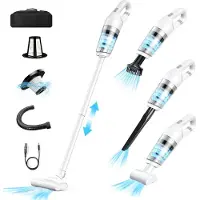 STILVORA Kinderbett 90×200 mit Matratze Bettgestell mit LED-Beleuchtung und Sicherheitsgeländer, Doppelbett im Hausdesign mit Fenstern und Schornstein, Hausbett mit Ablageflächen und Lattenrost Weiß