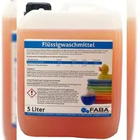 Faba Chemie FABA Flüssigwaschmittel Konzentrat 5 L, orange, Universal Color angenehm frisch inkl. Ausgießer