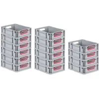 Proregal 16x Eurobox NextGen Color | HxBxT 12x30x40cm | 11 Liter | Griffe rot offen | Glatter Boden | Eurobehälter