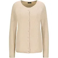 Goldner Strickjacke "Cardigan aus Baumwolle, Rundhals" Piqué-Optik