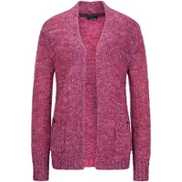 Goldner Strickjacke "Kurzgröße Langarm Melange-Cardigan, flauschig" Melange-Optik