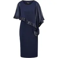 Goldner Abendkleid "Kurzgröße Kleid mit raffiniertem Chiffonüberwurf" Chiffon