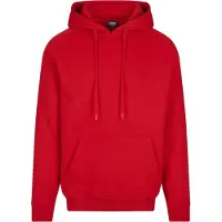 Urban Classics lässiger Herren Hoodie Rippbündchen Kapuze 380 g/m² mit Baumwolle Rot