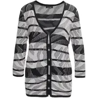 Goldner Strickjacke "Strickjacke mit V-Ausschnitt" mit attraktiven Rollkanten